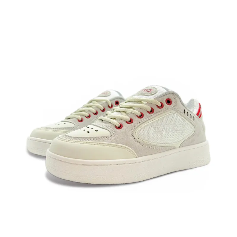 ITGI Anti Slip Wear Resistant Low Top Skateboard Shoes Unisex Gray Red-2