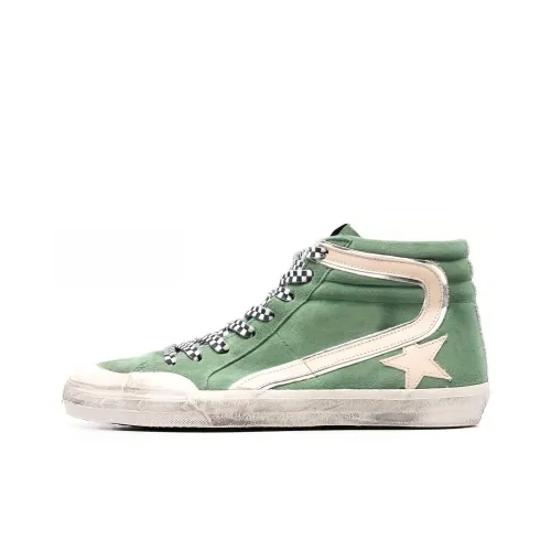 Golden Goose Slide Green White