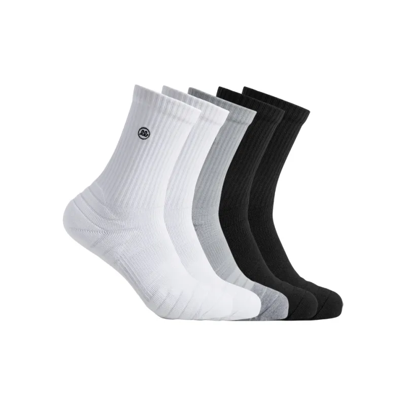 Wild Child Club WCC Mid-Calf Socks Unisex 5 Pack Solid Color-4