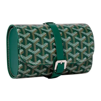 GOYARD Voyage Canvas With Leather Storage Bag Unisex Green