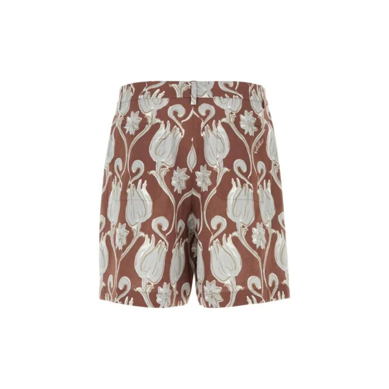 Valentino Floral Patterned Logo Printed Shorts-1