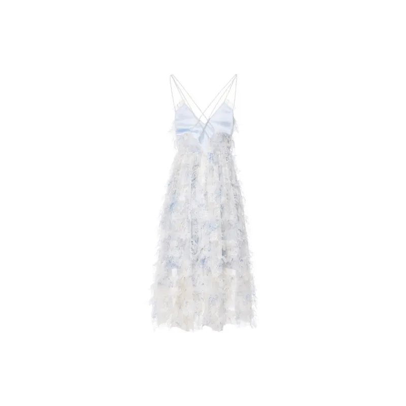 FLONAKED Slip Dresses Women's 3D Effect Plaid Fringe-1