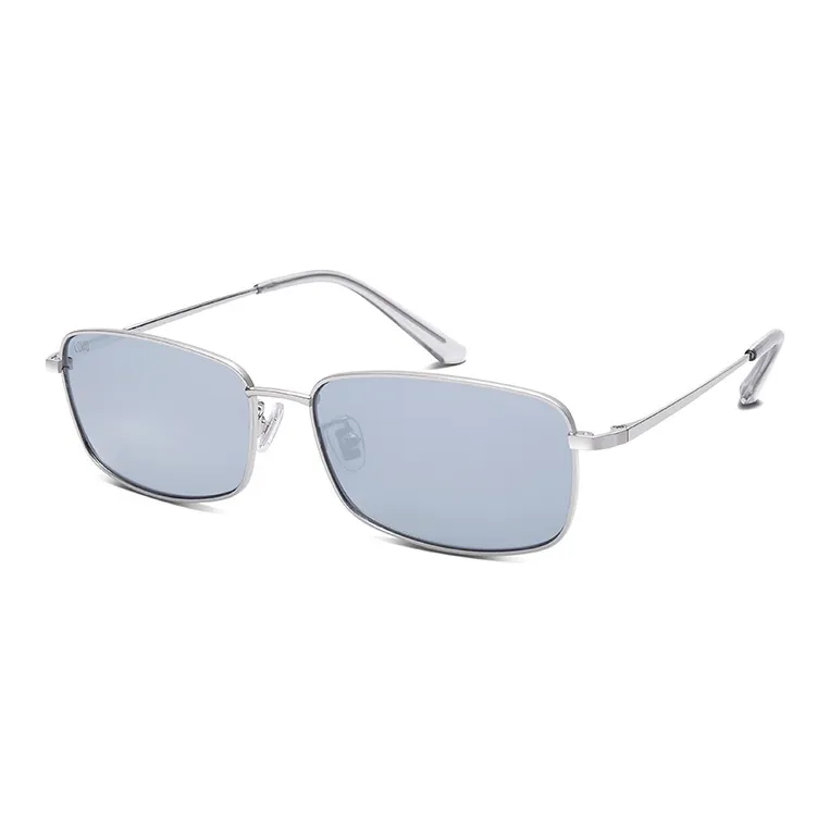 LOHO Alloy Rectangular Sunglasses Unisex Gunmetal-8