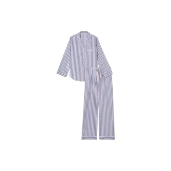 Victoria's Secret Cotton Long Pajama Set Pajama Set Women's Blue Pink