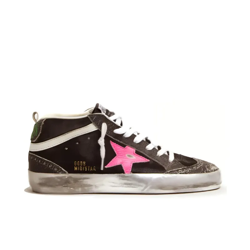 Golden Goose Mid Star Skateboard Shoes Women's Mid-Top Black-1