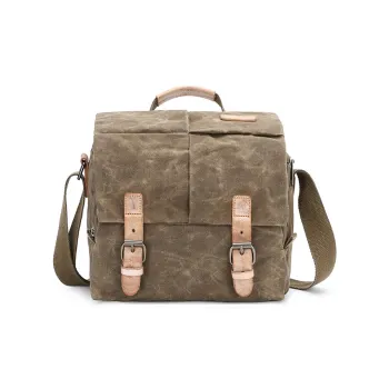 H-YXIANG Canvas Shoulder Bag Regular Men's Khaki/Dark Gray/Army Green