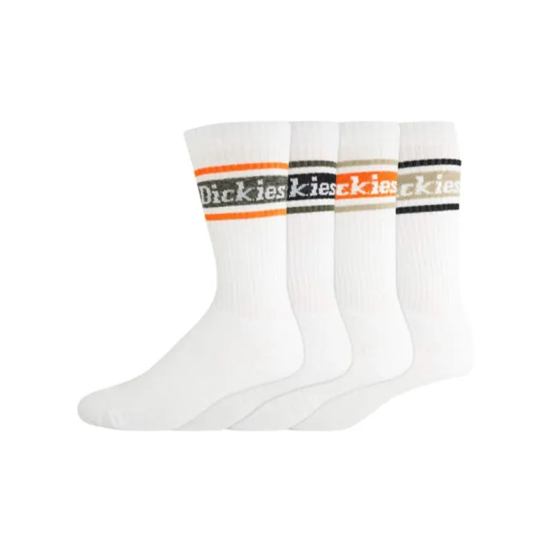 Dickies Mid-Calf Socks Men's 4 Pack White-0