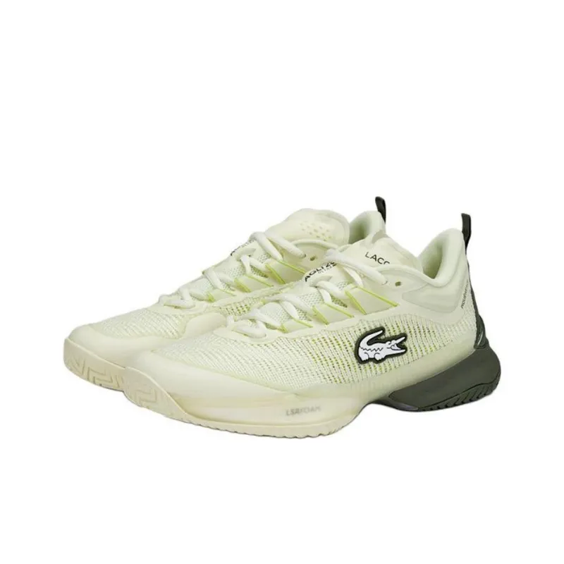 LACOSTE Low Top Tennis Shoes Women's Light Yellow-3