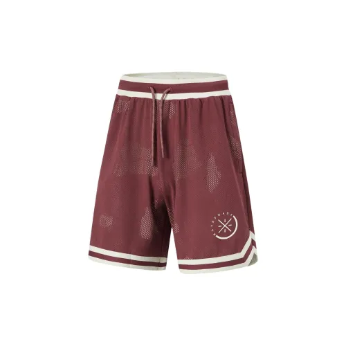 LINING Casual Shorts Men Dark Red Purple