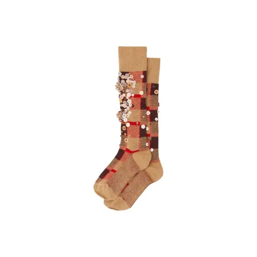 MIU MIU FW21 Mid-Calf Socks Women's 1 Pack Brown