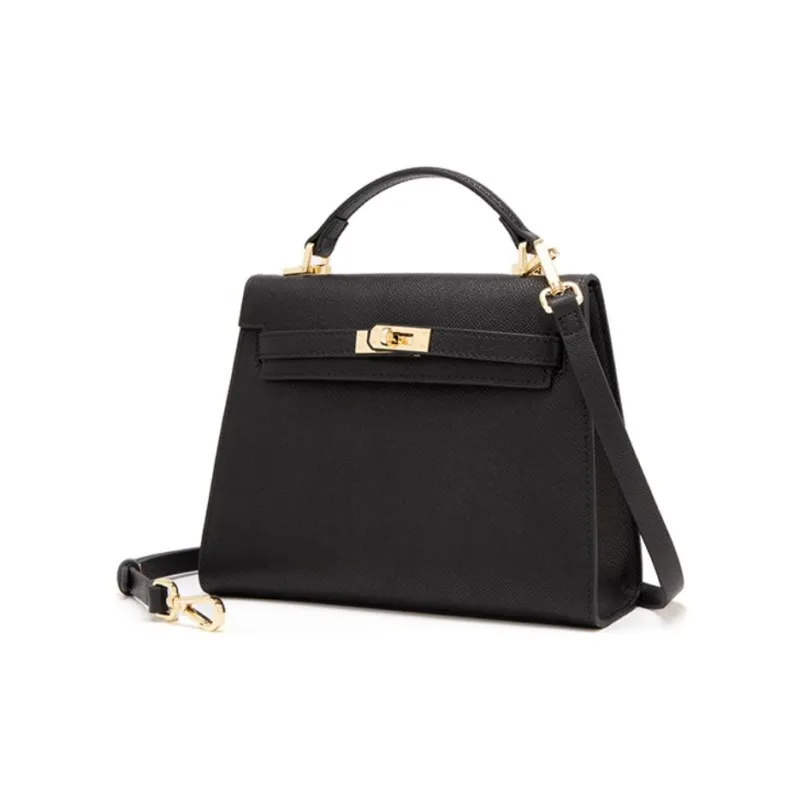 ELLE Leather Crossbody Bag Medium Size Women's White-8