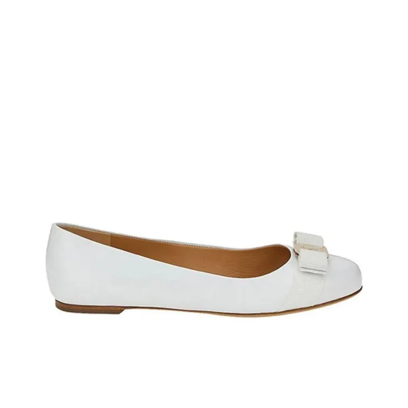 FERRAGAMO Flat Shoes Women's White-1