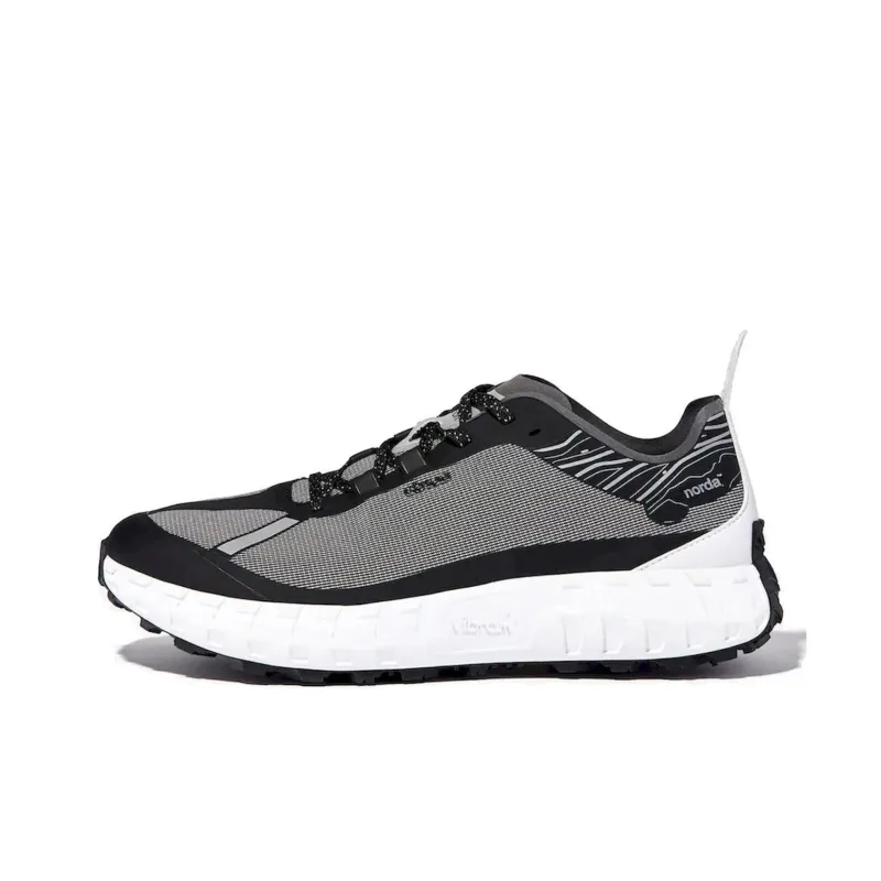 NORDA 001 Anti Slip Wear Resistant Low Top Running Shoes Women's Black White-0