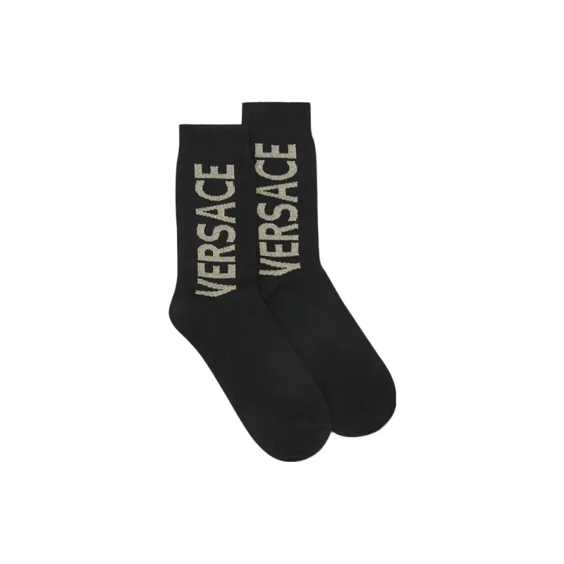 VERSACE Logo Socks 'Black/Gold'-1