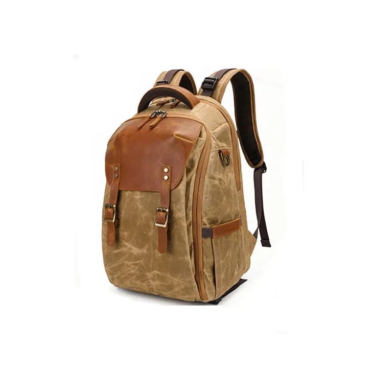 H YXIANG Batik Canvas Backpack Men's Earth Yellow/Khaki/Blue/Gray-1