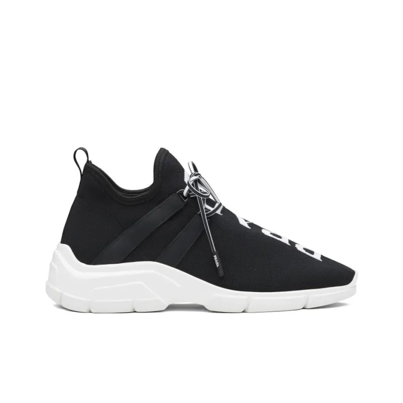 PRADA Knit Logo Sneakers 'Black' Women's-1