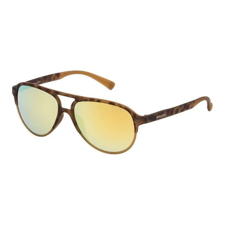 Police Plastic Aviator Sunglasses Men's Brown-0