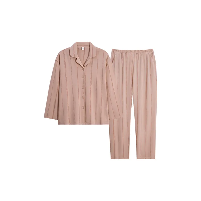 Sha Qian Pajama Set Women's Cameo Brown-0