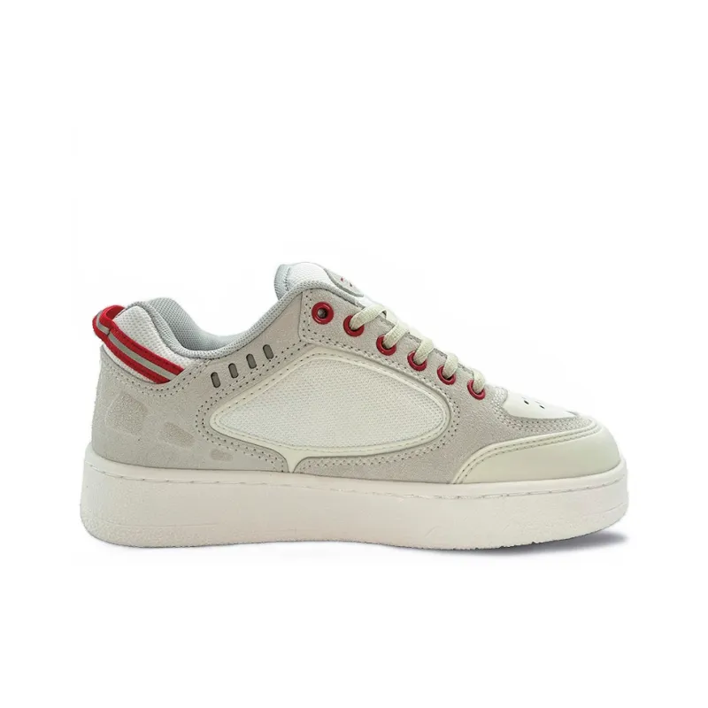 ITGI Anti Slip Wear Resistant Low Top Skateboard Shoes Unisex Gray Red-1