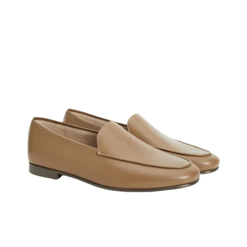 12 STOREEZ Flat Leather Loafers Women's-2