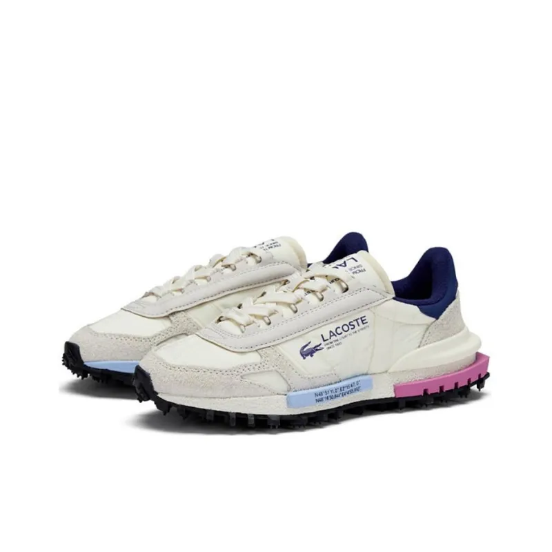 LACOSTE Wear Resistant Low Top Casual Shoes Women's Ecru-2
