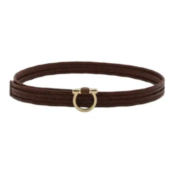 FERRAGAMO Woven Design - Leather Belts Women's Brown