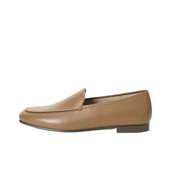12 STOREEZ Flat Leather Loafers Women's
