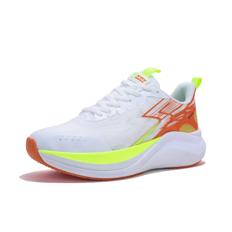KVIV Anti Slip And Wear Resistant Lightweight Low Top Casual Running Shoes Unisex Orange Yellow-2