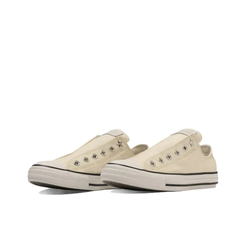 Converse All Star Anti Slip Wear Resistant Low Top Canvas Shoes Unisex Beige-2