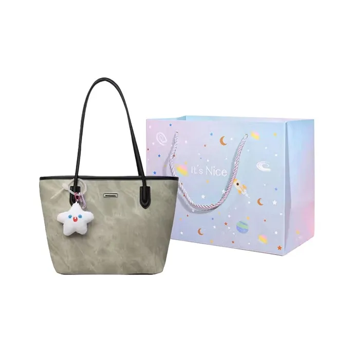 GOX PU Shoulder Bag Regular Women's Light Gray/Pink/Dark Tea/Blue-0