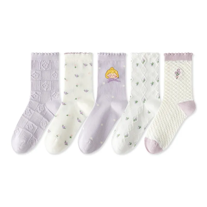 Caramella Mid Calf Socks Women's 5 Pack-2