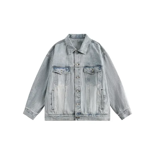 ROOMBOSE Denim Jackets Unisex Light Blue