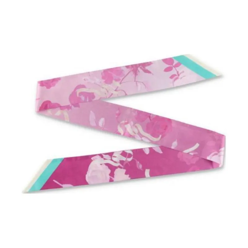 Mulberry Ombre Floral-Printed Skinny Scarf-1