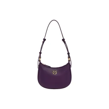 PINKO Half Moon Series Leather Crossbody Bag Shoulder Bag Women's Purple