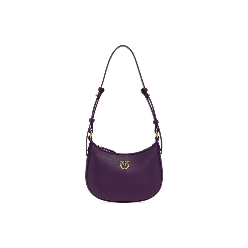 PINKO Half Moon Series Leather Crossbody Bag Shoulder Bag Women's Purple-0