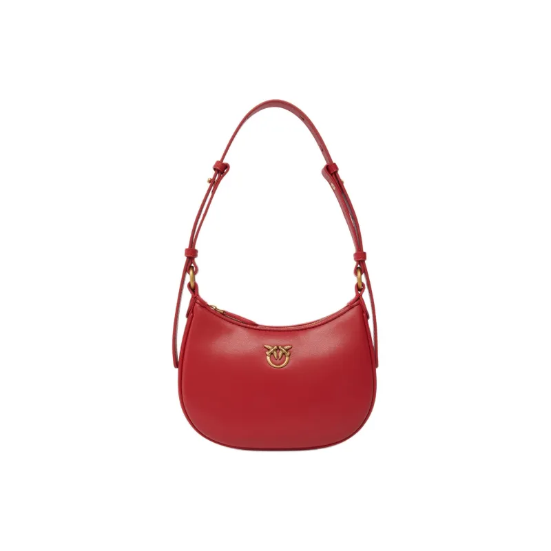 PINKO Half Moon Series Leather Crossbody Bag Shoulder Bag Mini Women's Red-0