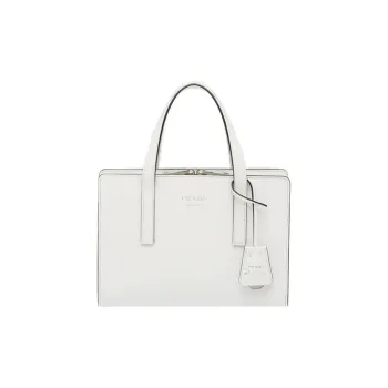 PRADA Re Edition Shiny Leather Handbag Mini Women's White