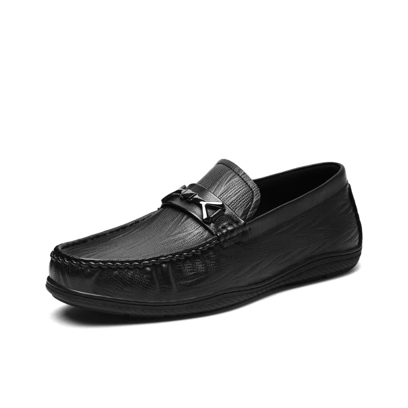 HLA Fashionable, Comfortable, And Breathable Soft Sole Loafers With Slip on Casual Leather Shoes Men's-1