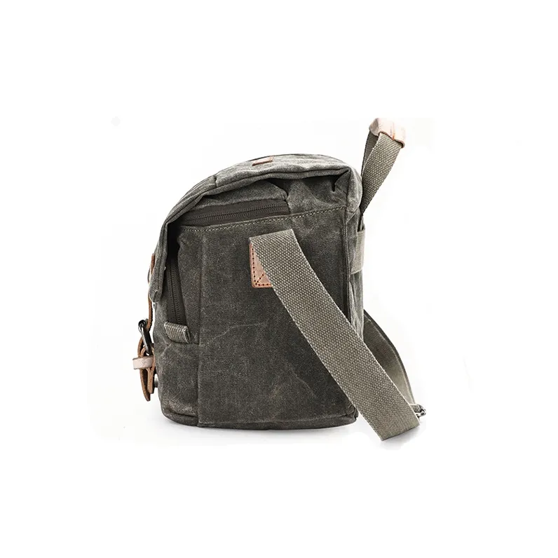 H YXIANG Canvas Shoulder Bag Regular Men's Khaki/Dark Gray/Army Green-9