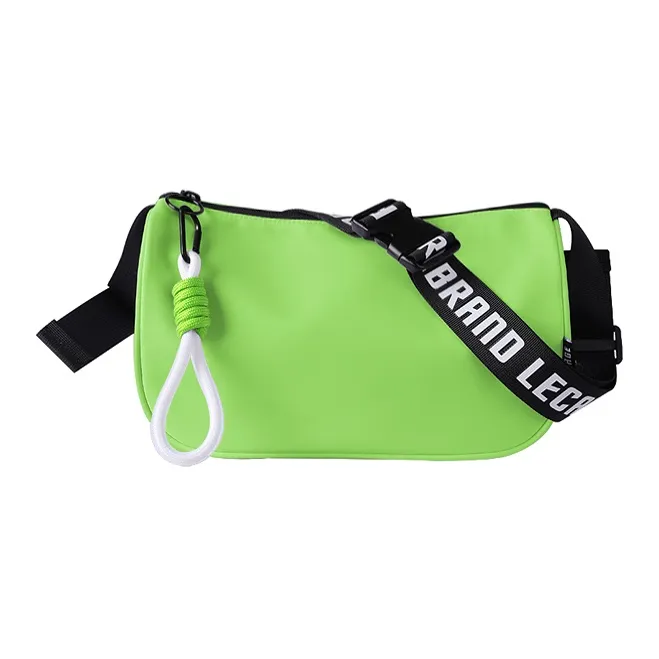 LECAGE Polyester Shoulder Bag, Crossbody Bag, Sling Bag Regular Unisex White Black/Fruit Green/Black Green/Pink/Khaki-3