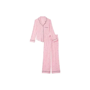Victoria's Secret Modal Long Pajama Set Pajama Set Women's Pink Polka Dot