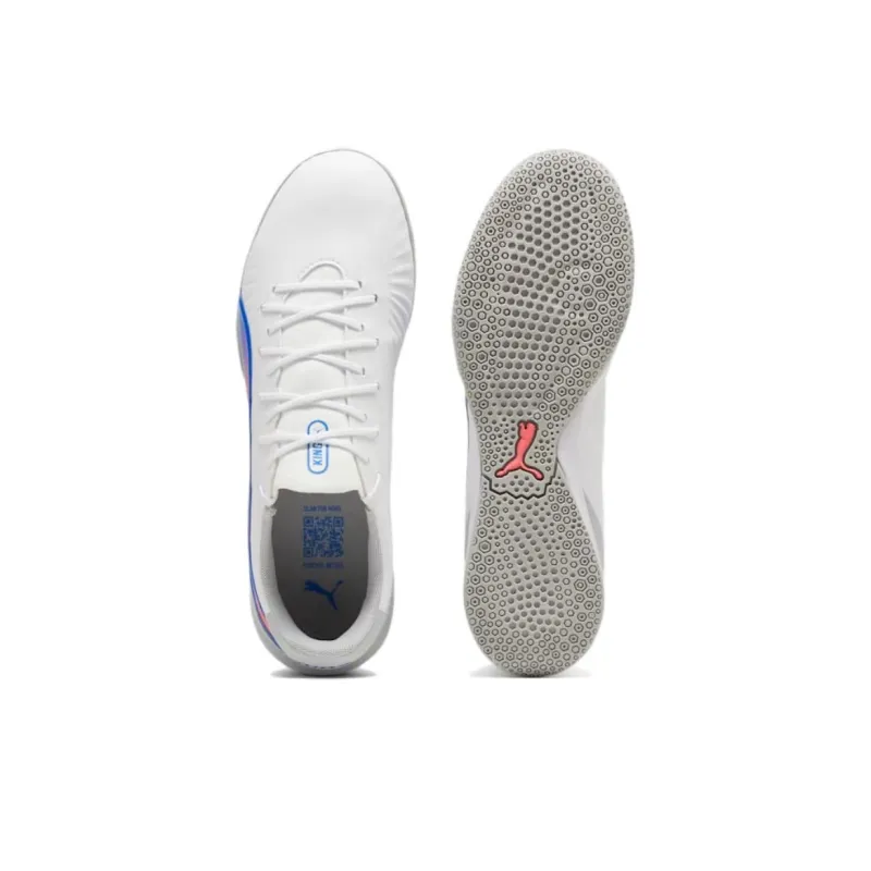 PUMA KING MATCH Anti-Slip Wear-Resistant Soccer Shoes Unisex White-3