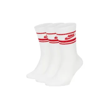 Nike Mid Calf Socks Unisex 3 Pack Red White