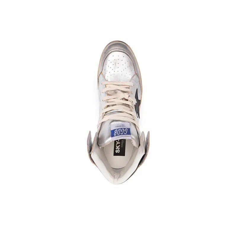 Golden Goose Sky Star Stylish Skateboarding Shoes Women's Silver-4