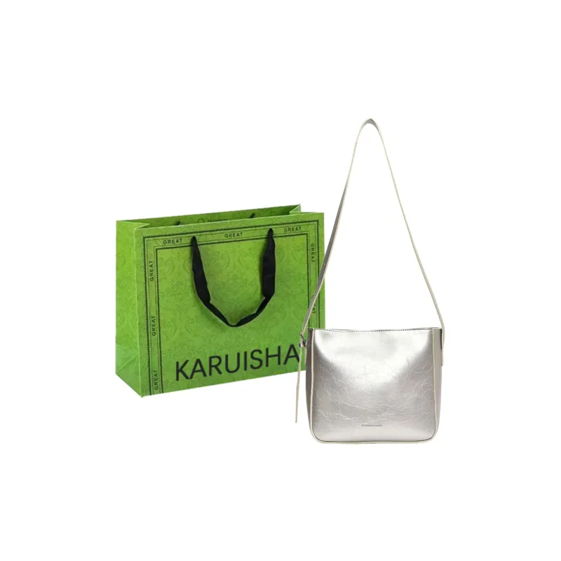 KARUISHA PU Bucket Bag, Crossbody Bag, Shoulder Bag Women's White/Silver/Black/Pink-4