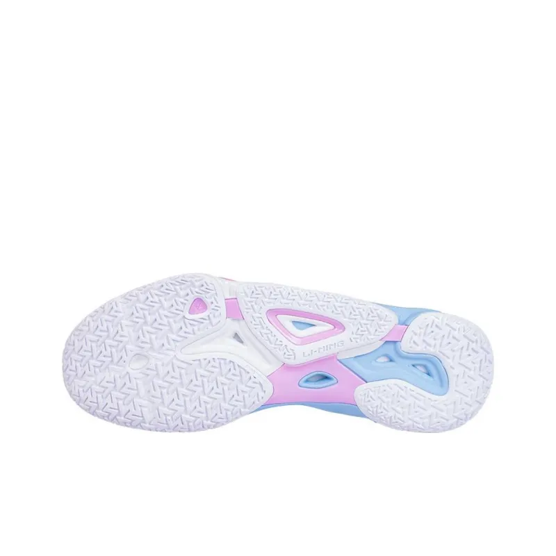 LiNing Raid Slip Resistant Breathable Low Top Badminton Shoes Unisex White Pink-4