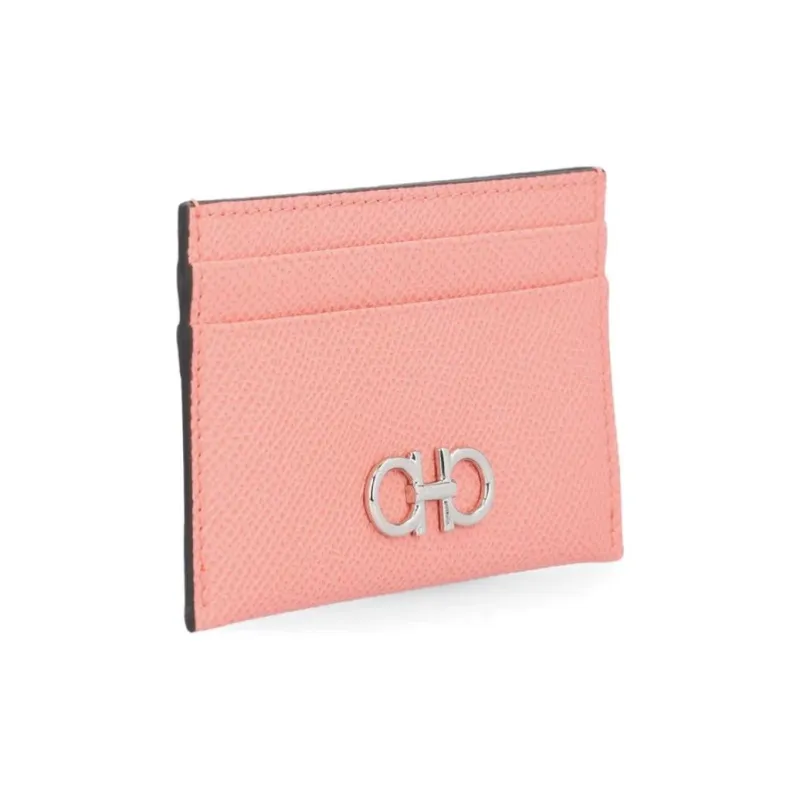 FERRAGAMO Calfskin Card Holder Women's Coral-1