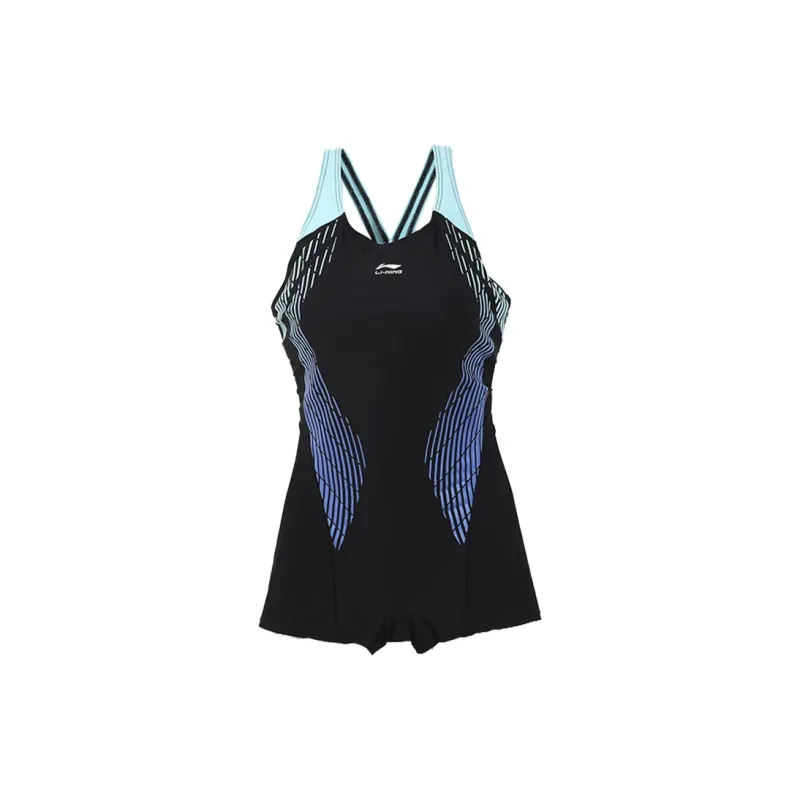LiNing Swimming Sets Highly Elastic Fabric Hot Spring Women's Black-1