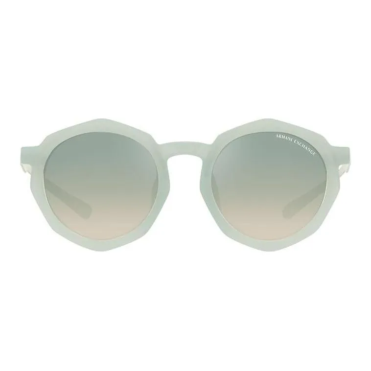 ARMANI EXCHANGEAE Metal Bio Based Nylon, Bio Based Plastic Oval Sunglasses Women's Green-1