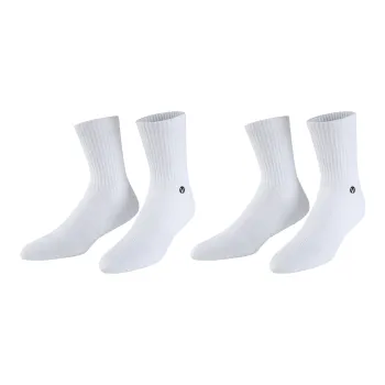 VEIDOORN Mid Calf Socks Unisex 2 Pack White